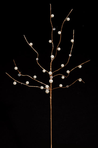 25.5" Pearlized Bead Spray Champagne/White