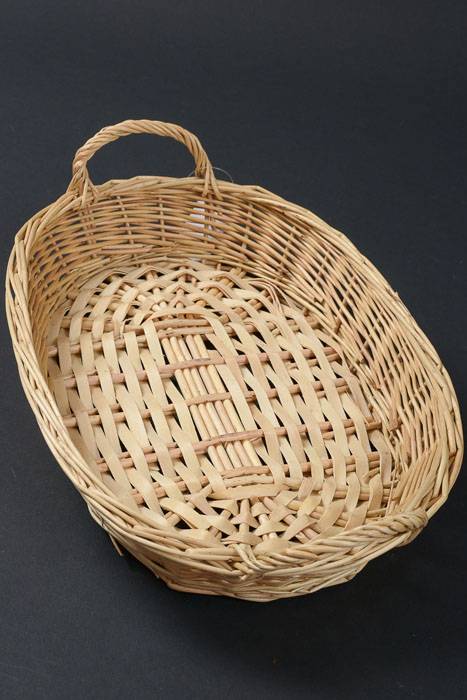 13.75" X 9.5" X 2.25" Oval Willow Tray Natural