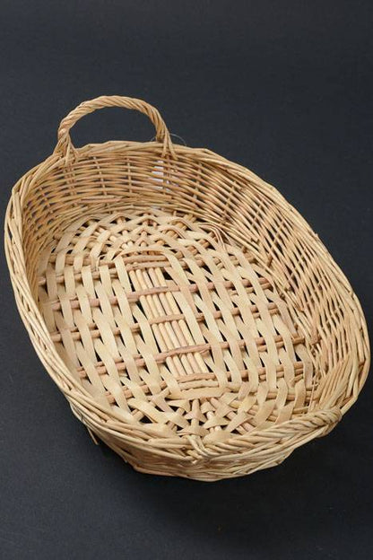 13.75" X 9.5" X 2.25" Oval Willow Tray Natural