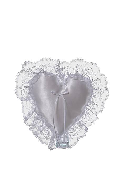 Medium Satin Lace Heart White