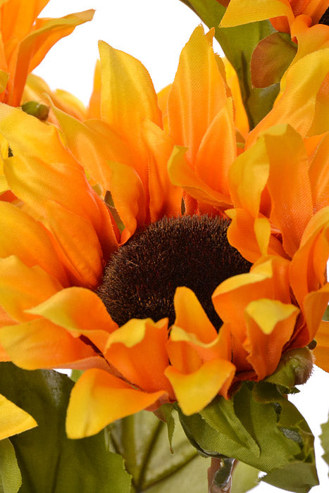 22" Silk Sunflower Bush Yellow