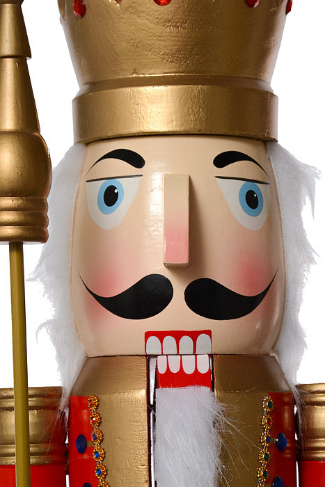 4Ft Wooden Nutcracker Red/Blue/Gold