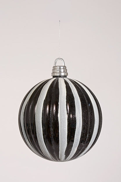 12" Xmas Ornament Ball Black/White