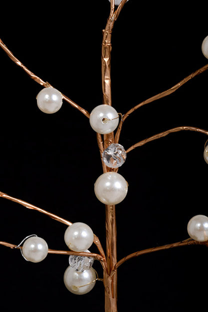 25.5" Pearlized Bead Spray Champagne/White