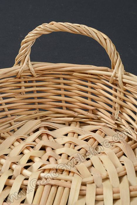 13.75" X 9.5" X 2.25" Oval Willow Tray Natural