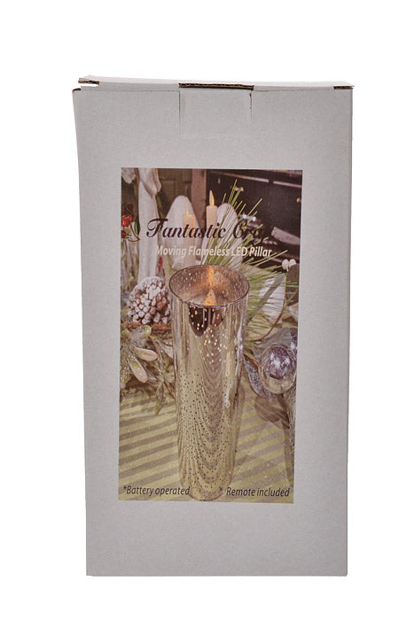 4&quot; X 8&quot; Mercury Glass Candle Holder (Silver)