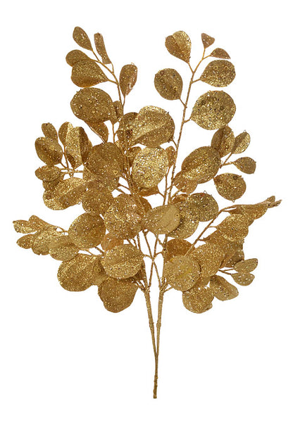 25" Glittered Dogwood Spray Gold Pkg/2