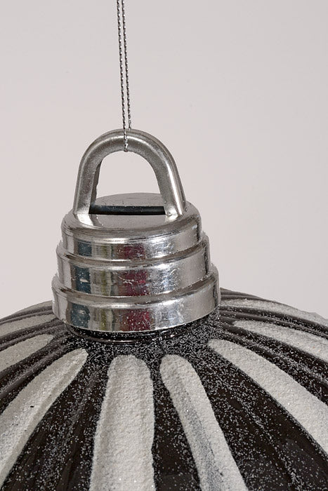 12" Xmas Ornament Ball Black/White