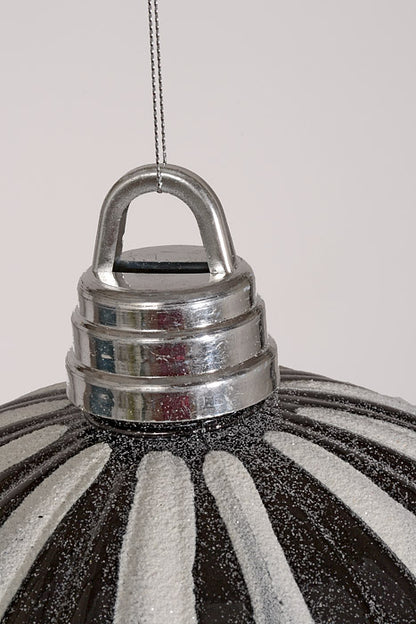 12" Xmas Ornament Ball Black/White