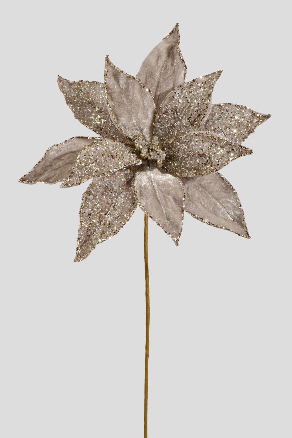 23" Poinsettia Stem Platinum