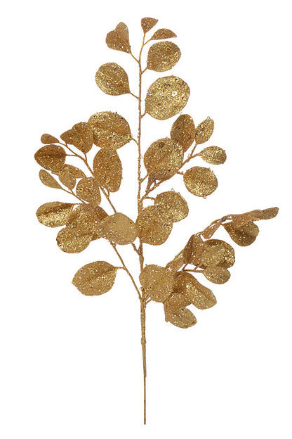 25" Glittered Dogwood Spray Gold Pkg/2