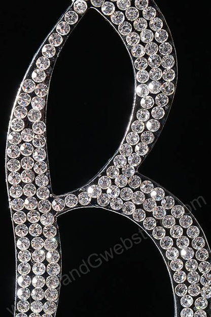 4.5" Rhinestone Letter "b" Cake Topper Silver