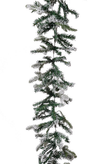 9Ft Snowy Garland White/Green