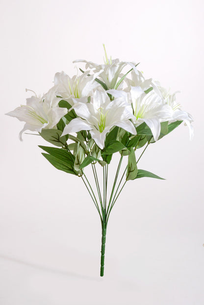 19" Silk Tiger Lily Bush Cream