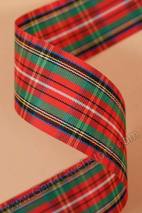 1.25" X 25yds Stewart Ribbon Red