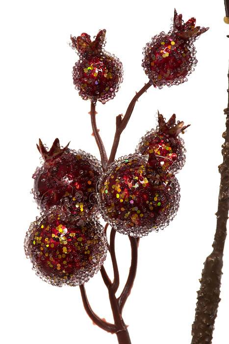 29" Antique Metal Beaded Pomogranite Spray Anrd