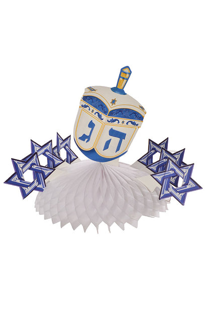 7 3/4" Dreidel Centerpiece Blue/White