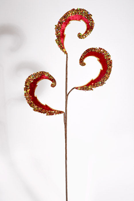 28" Velvet W/Jewel Edge Scroll Spray Burgundy/Gold