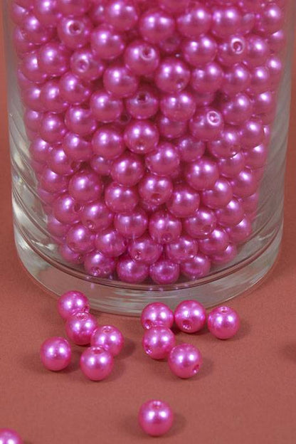 8mm Abs Pearl Beads Hot Pink Pkg(500g)