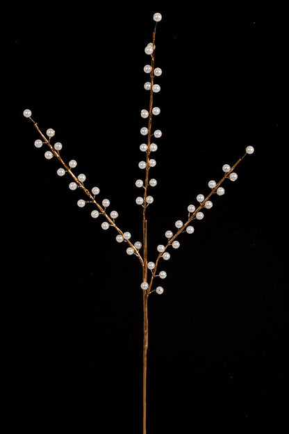 25.5" Pearlized Bead Spray Champagne/White