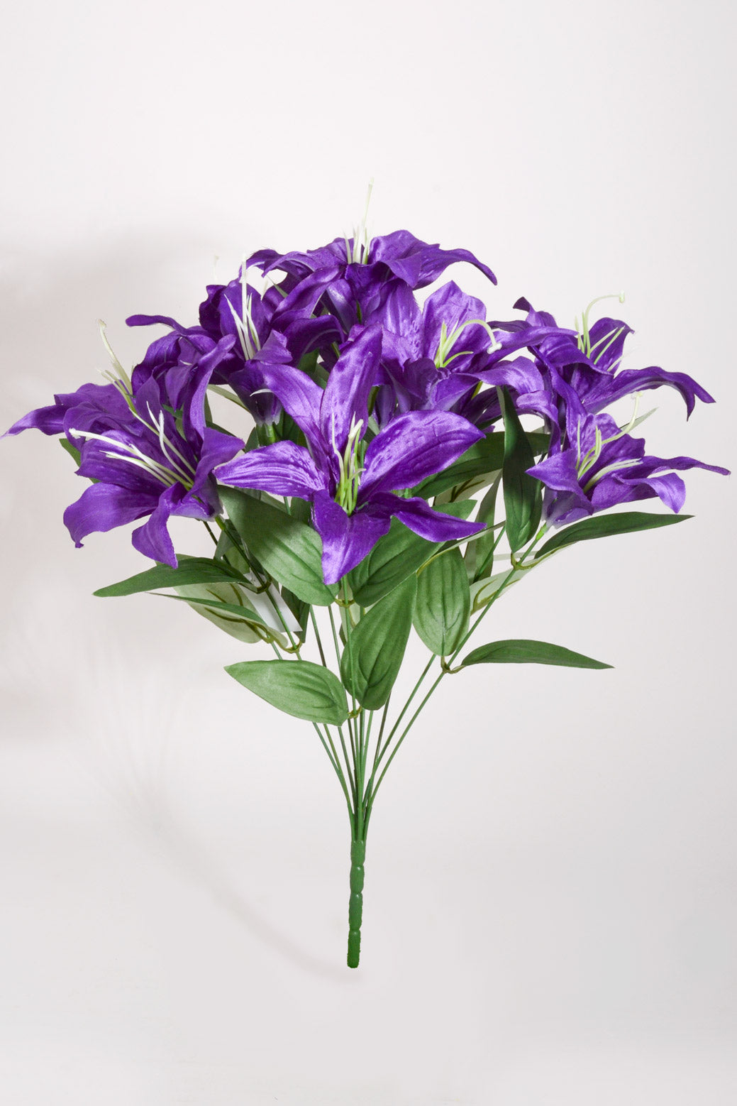 19" Silk Tiger Lily Bush Purple
