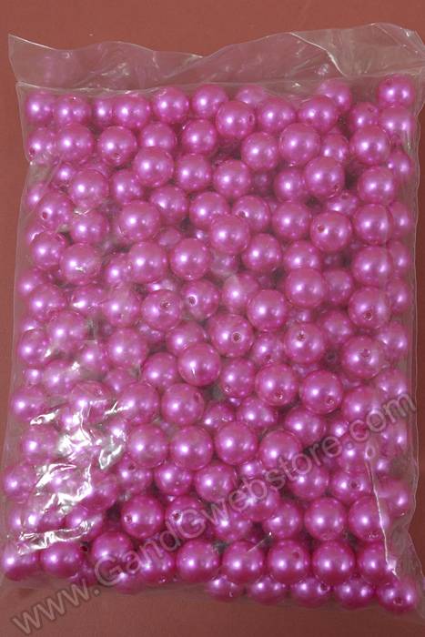 16mm Abs Pearl Beads Hot Pink Pkg(500g)