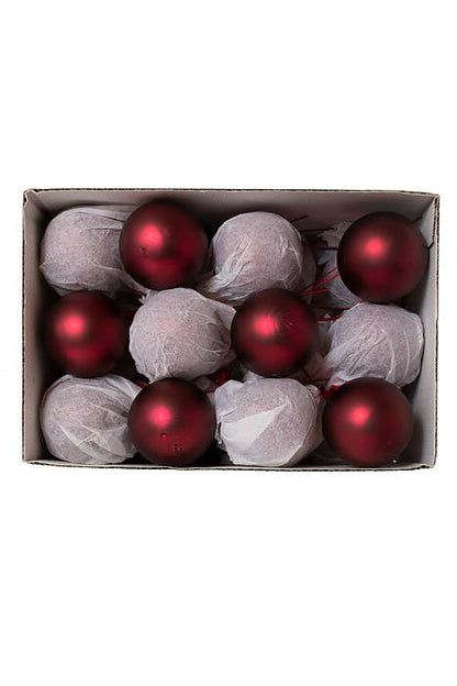 50mm Matte Glass Ball Burgundy Pkg/24