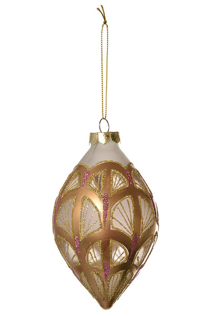 5.75" Glass Finial Ornament Gold/Pink