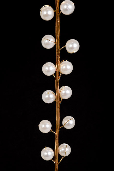 25.5" Pearlized Bead Spray Champagne/White