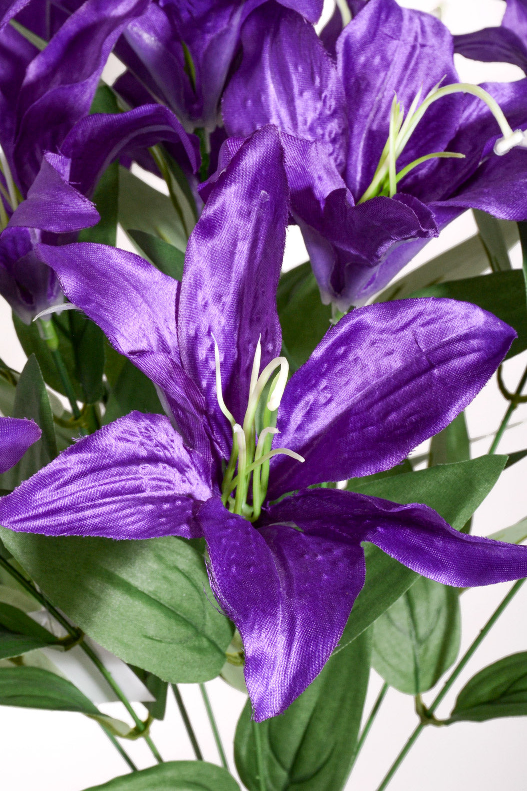 19" Silk Tiger Lily Bush Purple