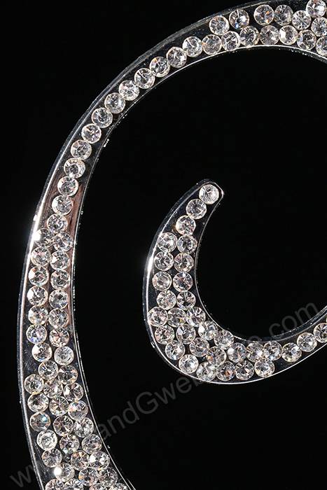 4.25" Rhinestone Letter "c" Cake Topper Silver