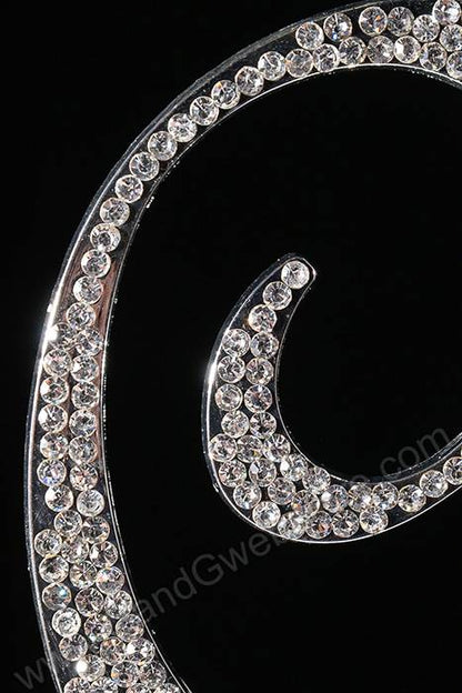 4.25" Rhinestone Letter "c" Cake Topper Silver