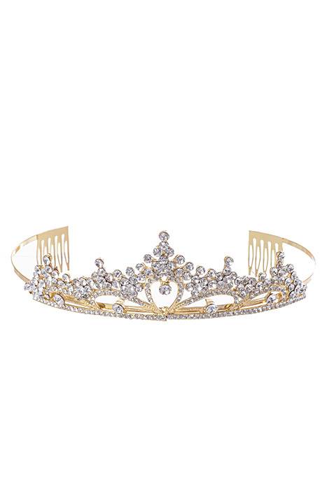 2" Rhinestone Tiara Gold