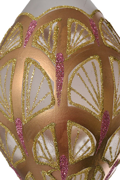 5.75" Glass Finial Ornament Gold/Pink