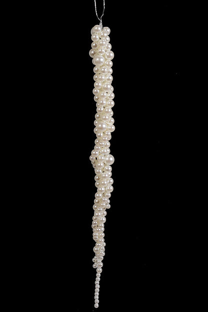 14.5" Pearl Hanging Ornament White
