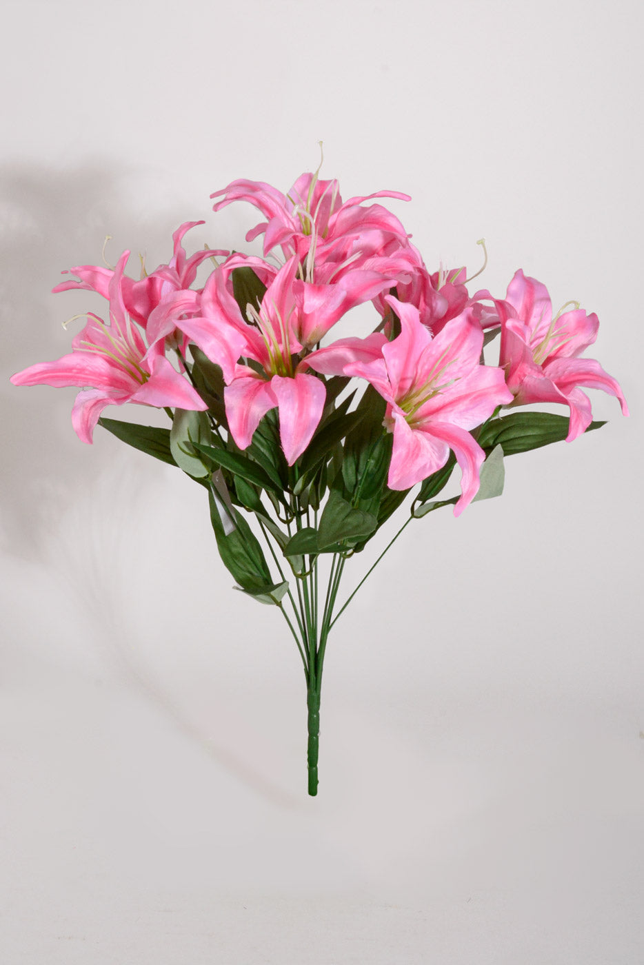 19" Silk Tiger Lily Bush Pink