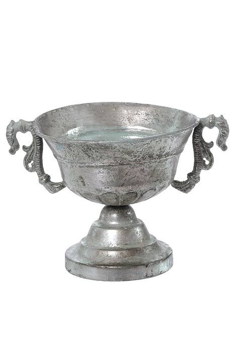 6.5" X 6" Metal Trophy Urn Silver