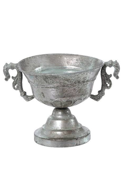6.5" X 6" Metal Trophy Urn Silver