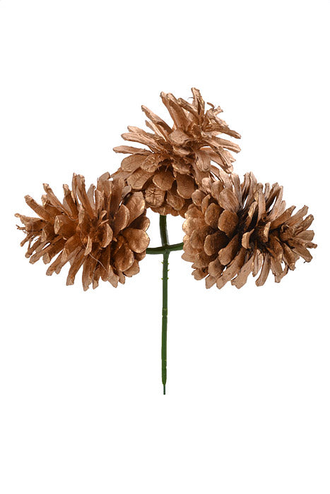 2.5" Pinecone With Tip Pick Gold Pkg/12