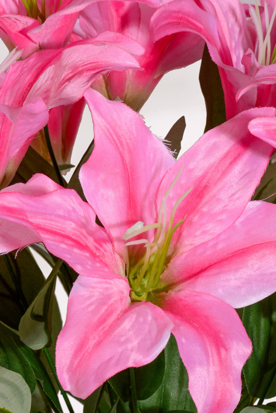 19" Silk Tiger Lily Bush Pink