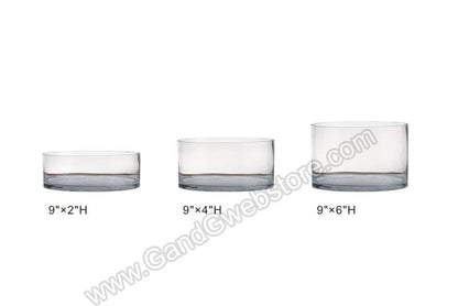 9" X 2" Cylinder Glass Vase Clear