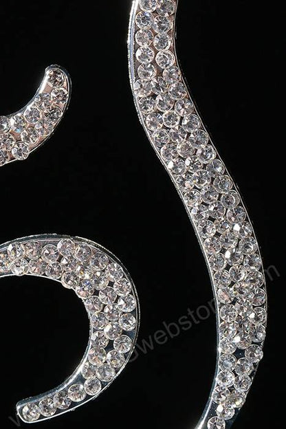 4.75" Rhinestone Letter "t" Cake Topper Silver