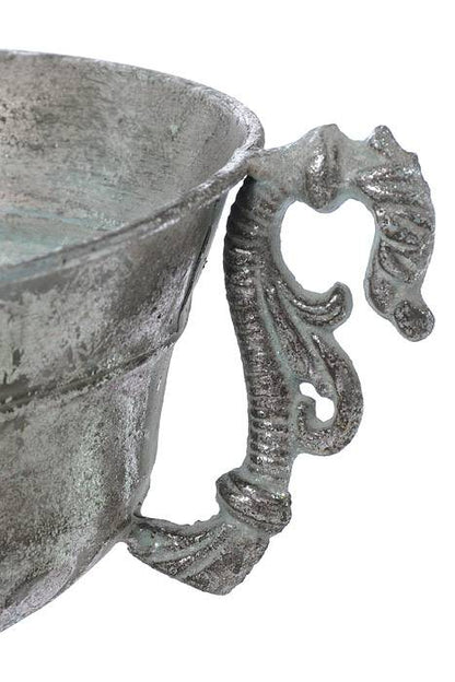 6.5" X 6" Metal Trophy Urn Silver