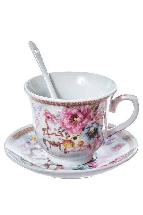 Ceramic Cup/saucer/spoon 2/set