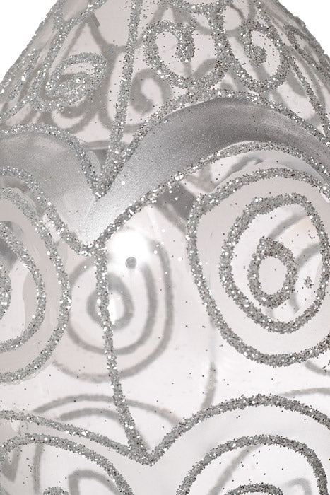 5.75" Glass Finial Ornament Clear/Silver