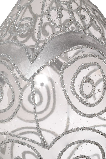 5.75" Glass Finial Ornament Clear/Silver