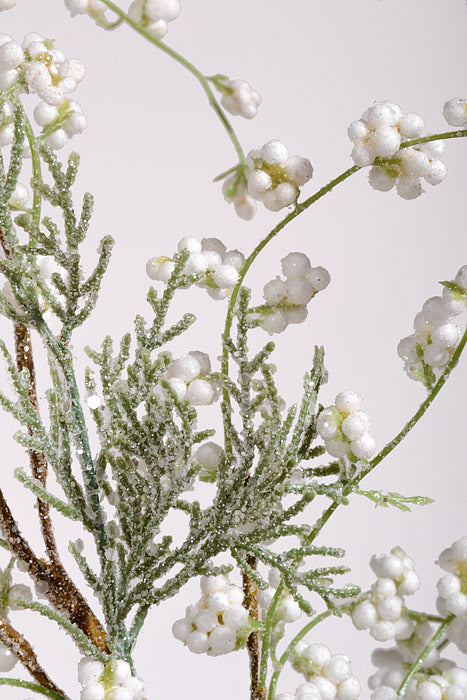 30" Frosty Cypress Spray Green/White