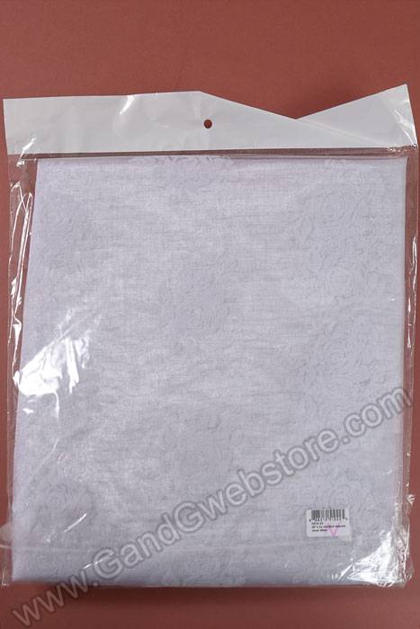 28" X 3yds Sheer Flocked Damask Sheet White