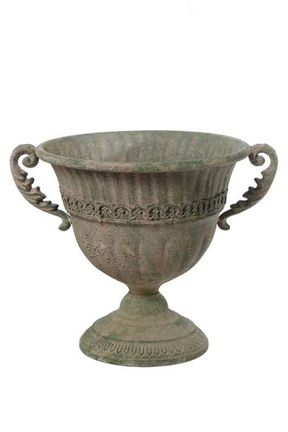 9.5" X 9.5" Metal Trophy Urn Green