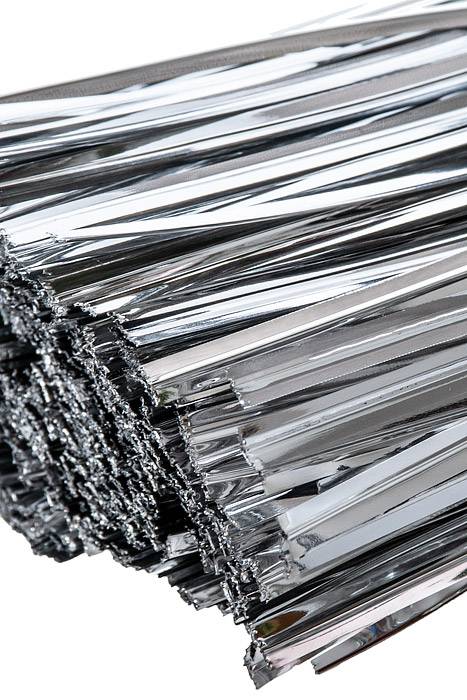 4" Twist Tie Silver Pkg/750